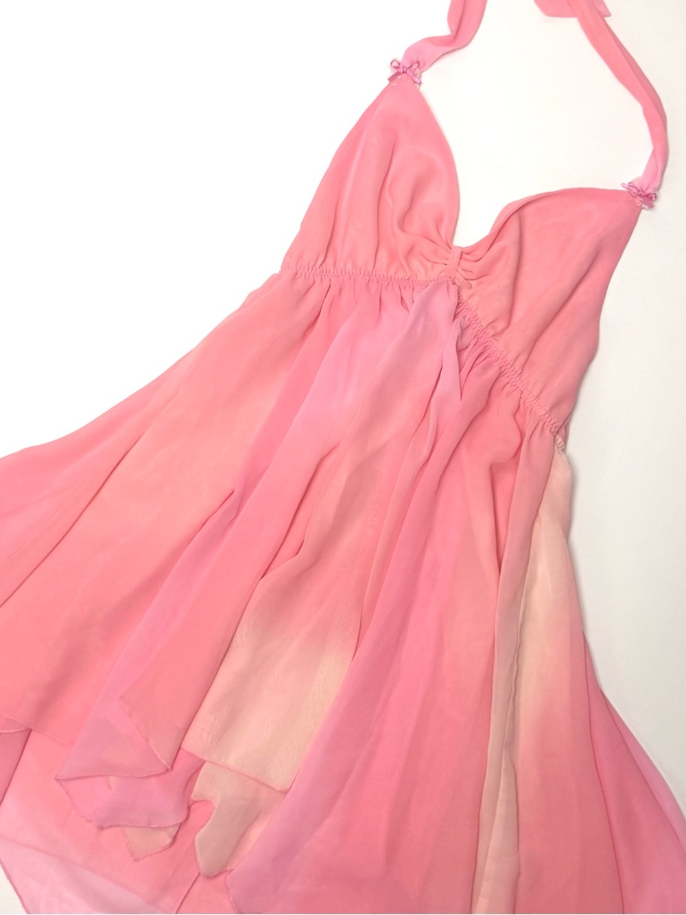 Betsey Johnson Pink Ombre Halter Babydoll Nightie